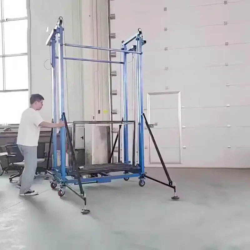 5M Automatic Electric Lifting Scaffold 300KG 500KG Mobile Scissor Lift Tables Work Platforms Steel Scaffolding