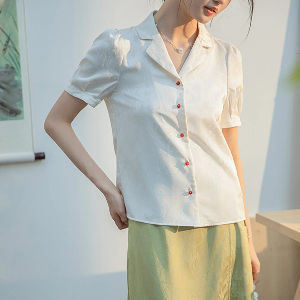 Ladies And Girls Summer Fashion Slim Blouse Shirts Simple Elegant Short Sleeve Women Tops Female Casual All-Match Blouse Shirts