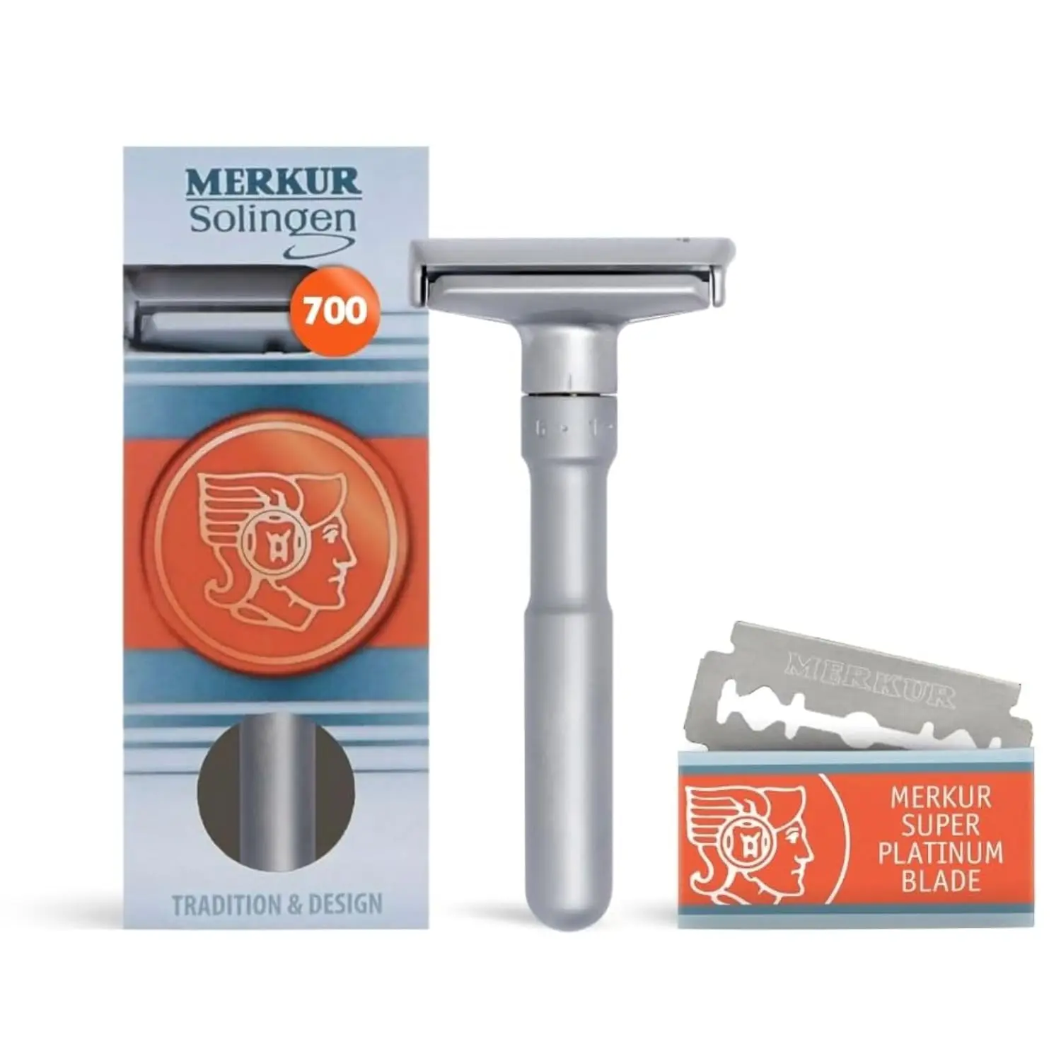

Adjustable Double Edge Safety Razor with Snap-On Cap, Matte Chrome Finish, Made in Germany