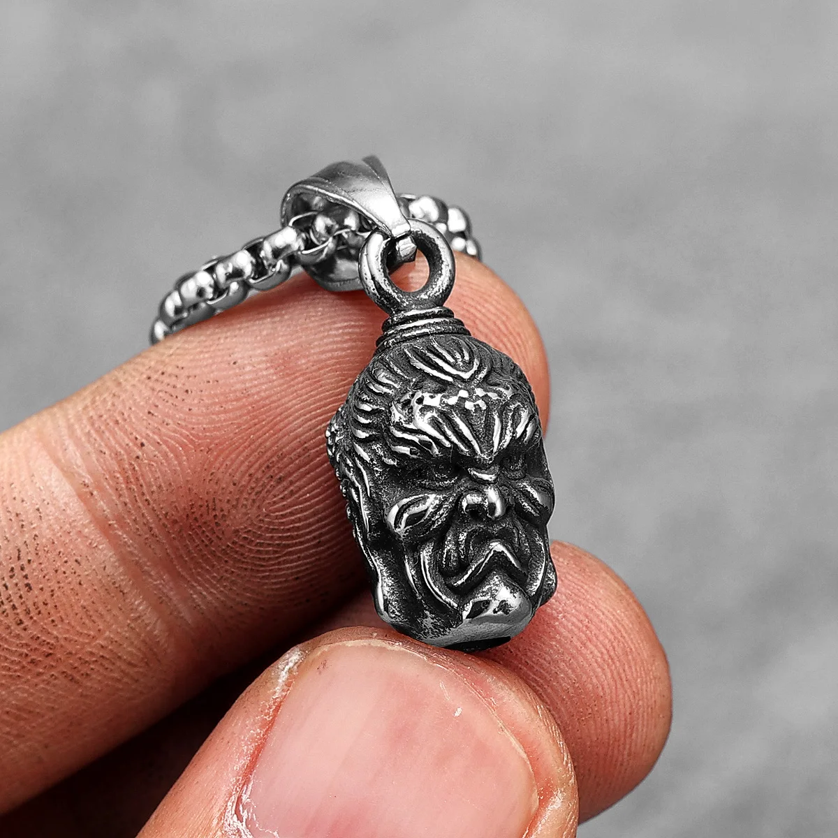 Good and Evil Buddha Demon Stainless Steel Men Women Necklaces Pendants Chain Punk Trendy Jewelry Creativity Gift Wholesale