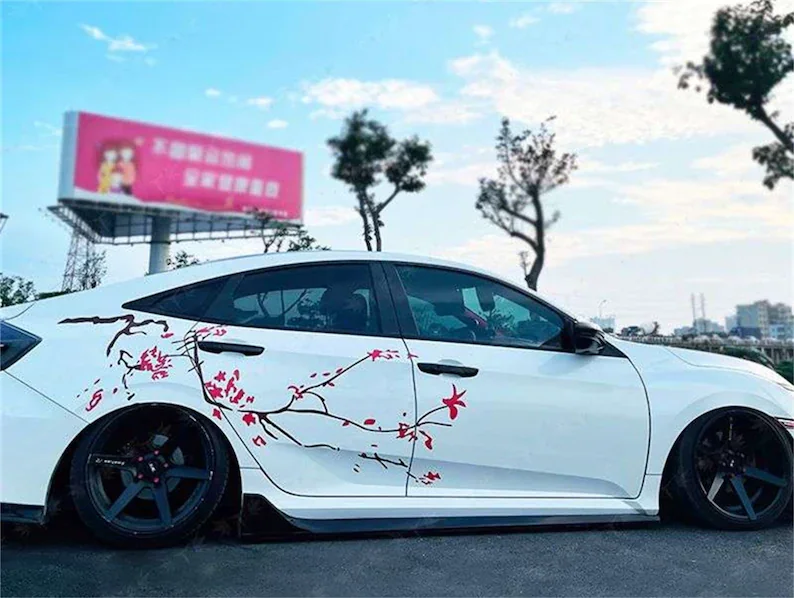 Sakura Car Livery,Sakura Theme Side Car Vinyl Livery, Universal Size, Car Livery,Car sticker