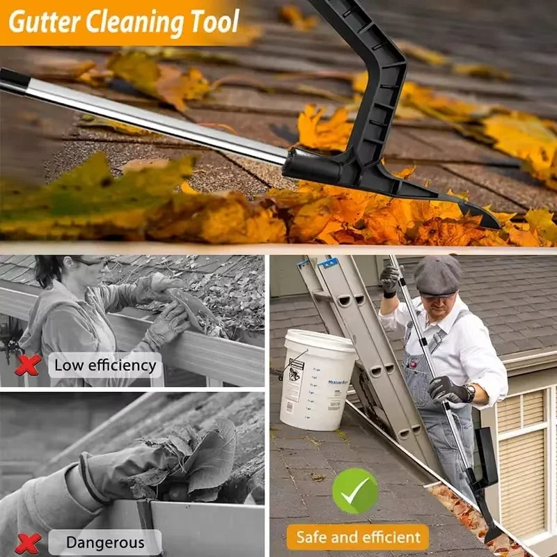 Gutter Cleaning Tool Gutter Cleaning Spoon Scoop Behind Skylights Roof Cleaning Scoop for Home Garden Hole Gutter Clean