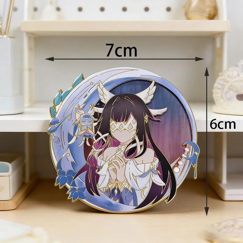 Genshin Impact Sandrone Cosplay-Anstecker Anime Columbina Varka Alice Klee Durin Halloween-Party-Kostüm-Accessoires Rucksack-Pins – Detail 17