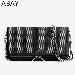 Classic Women Shoulder Designer Brand Fashion Metal Chain Strap Crossbody Bags PU Material Handbag Ultrathin Phone Bag