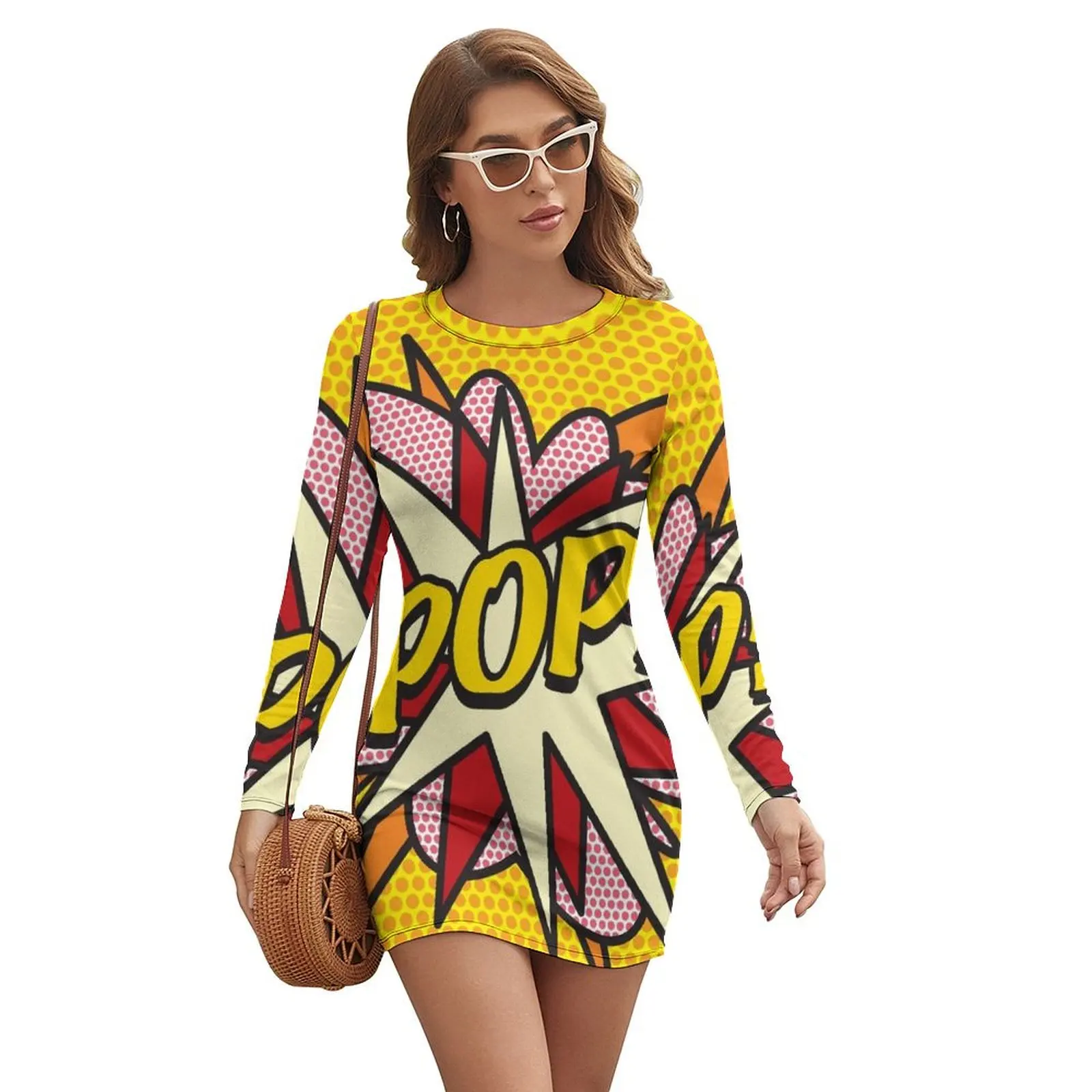 

POP Comic Book Pop Art Cool Retro Trendy Long-sleeved Dress evening dress woman summer dress for women 2024 Summer skirt