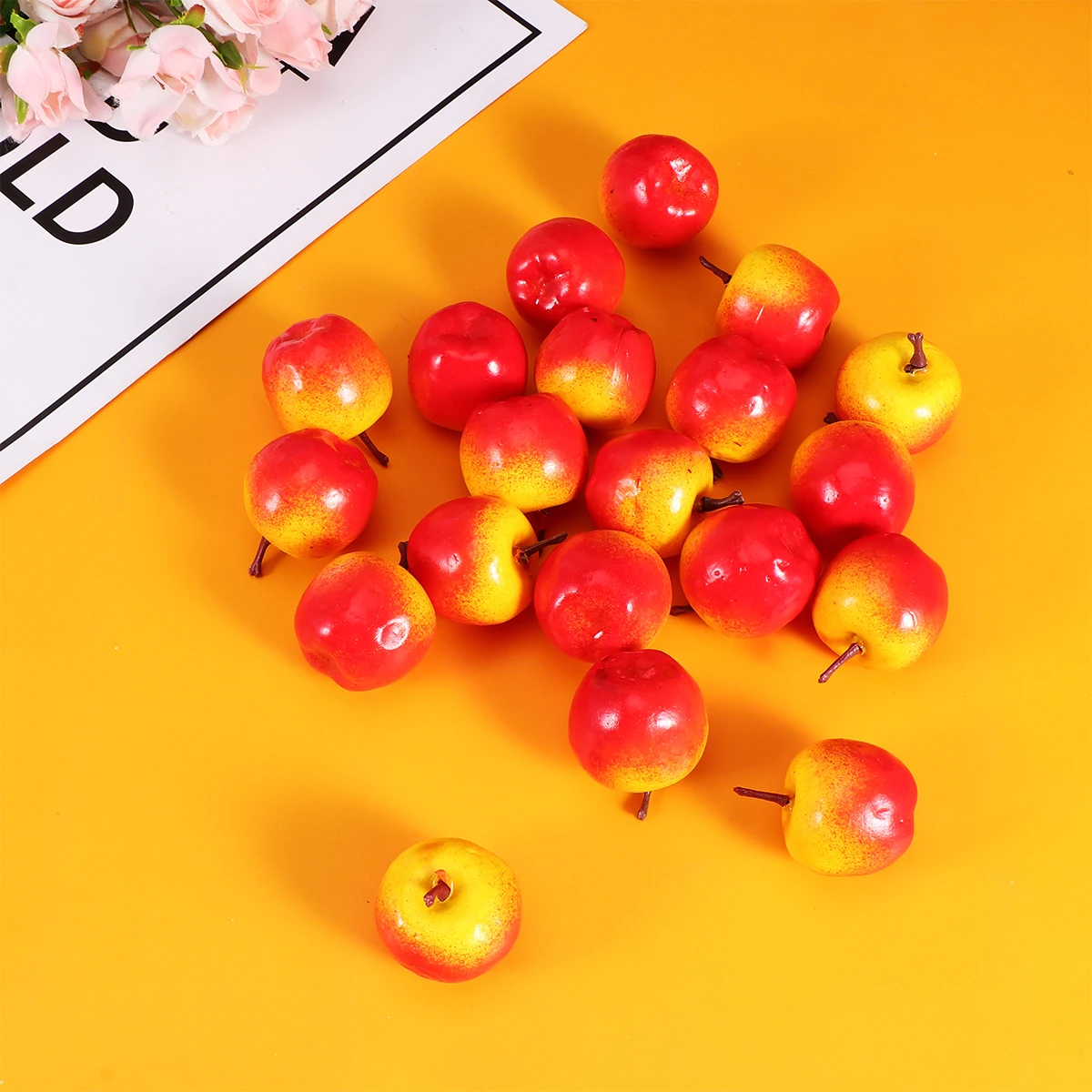 

20pcs Mini Red Creative Imitation Simulation Decorative Ornaments For Cupboard Home Party Decoration Bright