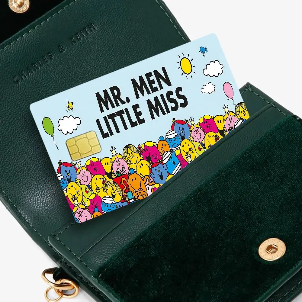Mr. M-Men Cute L-Little Miss Anime Cartoon Bear Skin Sticker Film Tape Case for Big Credit Debit Card Front Side
