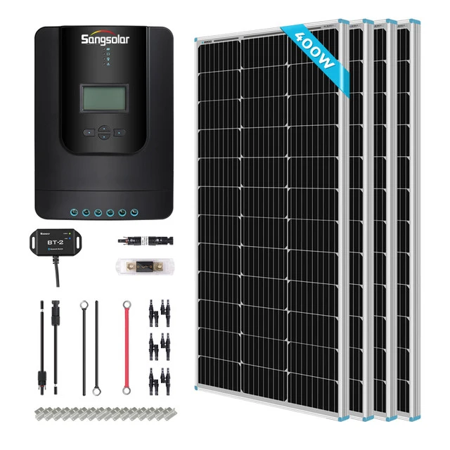 New 400 Watt 12 Volt Solar Premium Kit W/MPPT or Solar Charge Controller