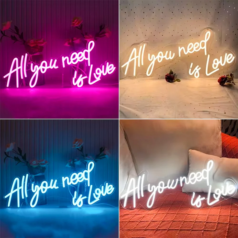 

All Your Need Is Love Neon Sign For Wall Decor Led Light Up Sign For Wedding Engagement Party Bar Shop Room Decoration Art Lamp