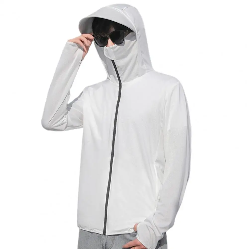 Outdoor Sunscreen Coat Anti-UV Loose Soft Men Summer Jacket Heat Dissipation Men Summer Sunscreen Coat Cycling Garment