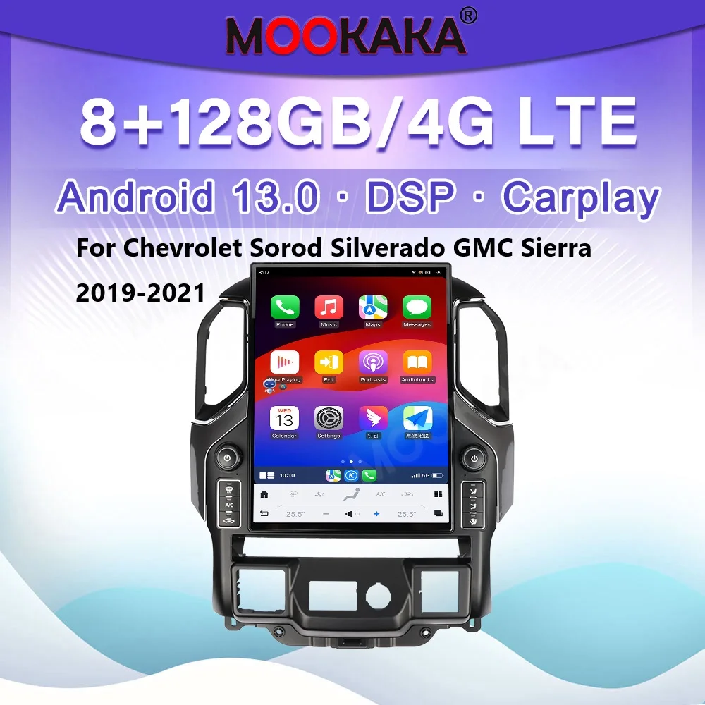 15.6'' Android 13 For Chevrolet Sorod Silverado GMC Sierra 2019-2021 Car Multimedia Player GPS Navigation Car Stereo DSP Carplay