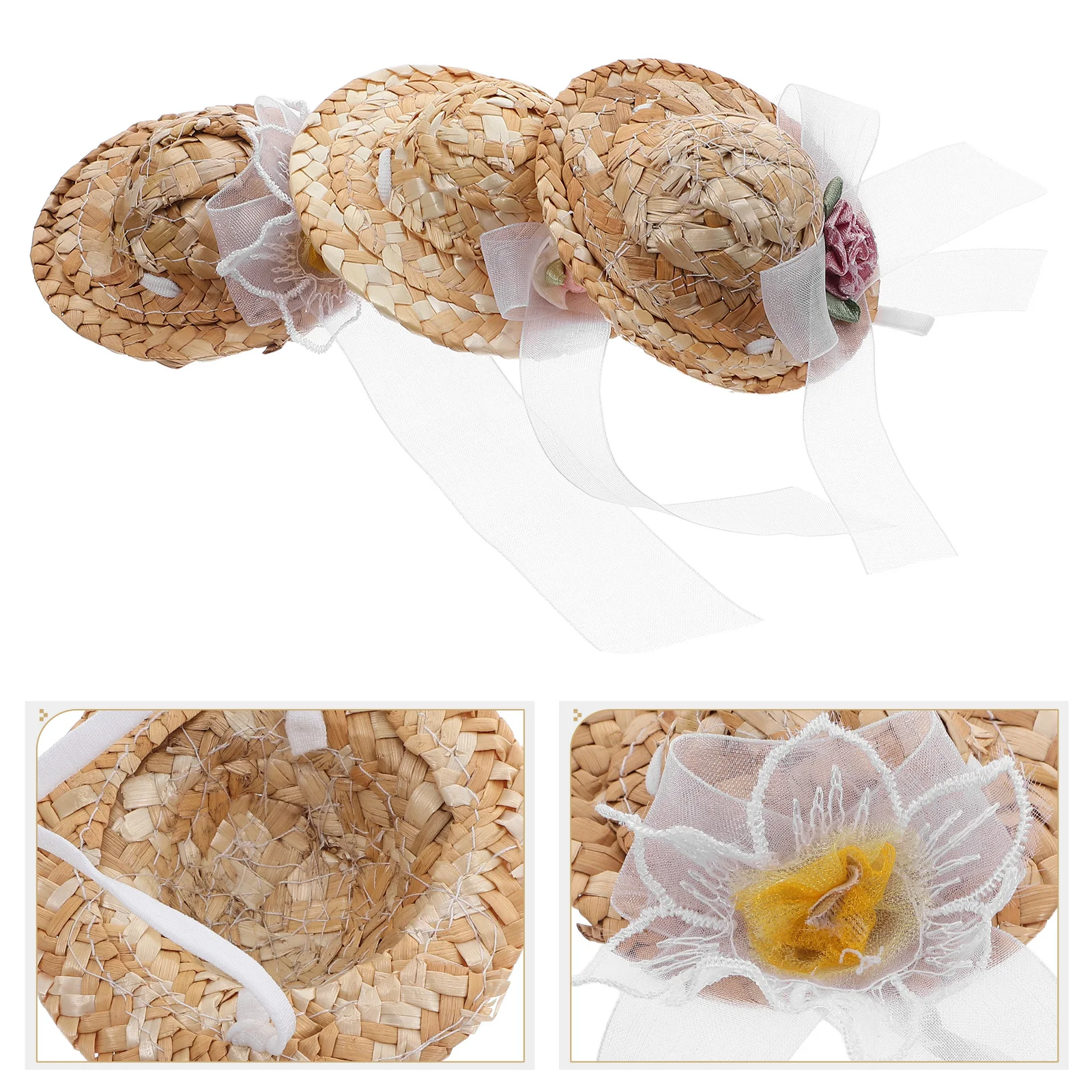 

3Pcs Mini Pet Party Hats Small Animal Cap Knitted Chicken Parrot Bird Hamster Cute Headdress Chicken Hat Small Animal Hat