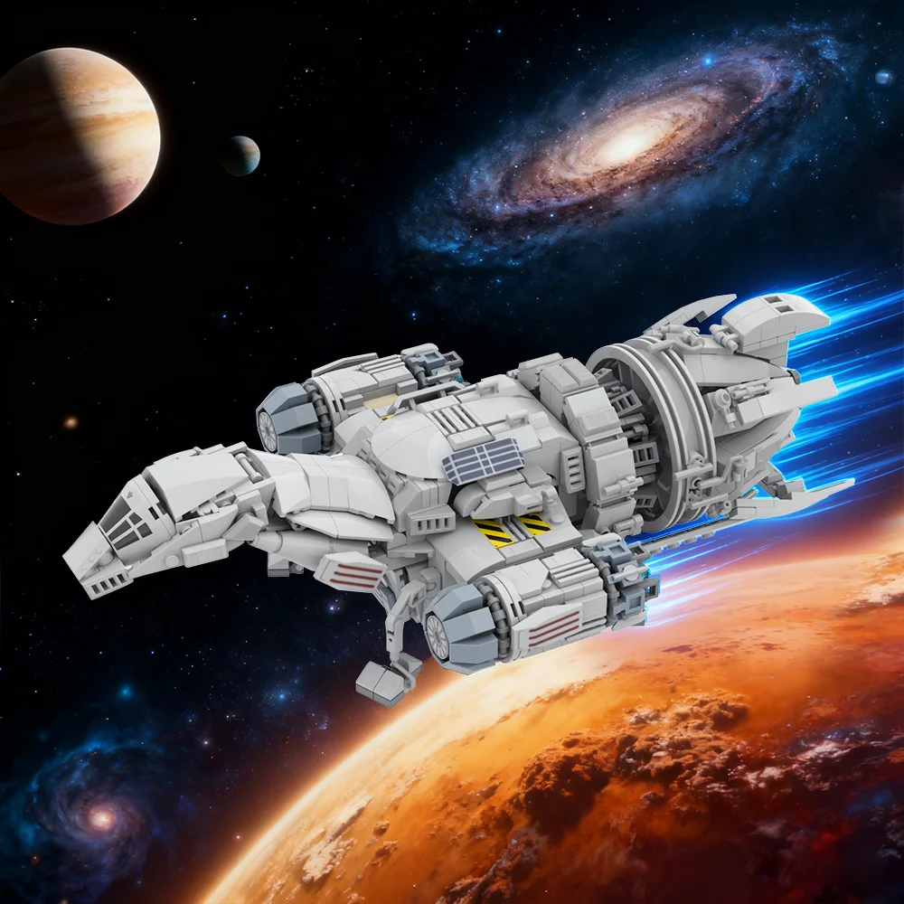 

MOC Firefly Serenity Building Blocks Sci-Fi Movie Classic Firefly-Class Transport Spaceship Model Kit Bricks Toy Adult Gift