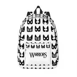 Warrior Cute Cats Pattern Backpack Elementary High College School Student  Shoulder Bag Fit Teens Daypack for Outdoor Travel