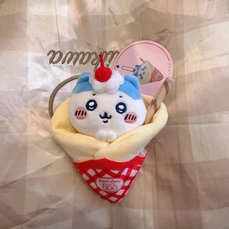 Anime kawaii chiikawa crepe loteria hachiware sorvete crosta saco pingente boneca novo usagi cone brinquedo de pelúcia chaveiro decoração presente