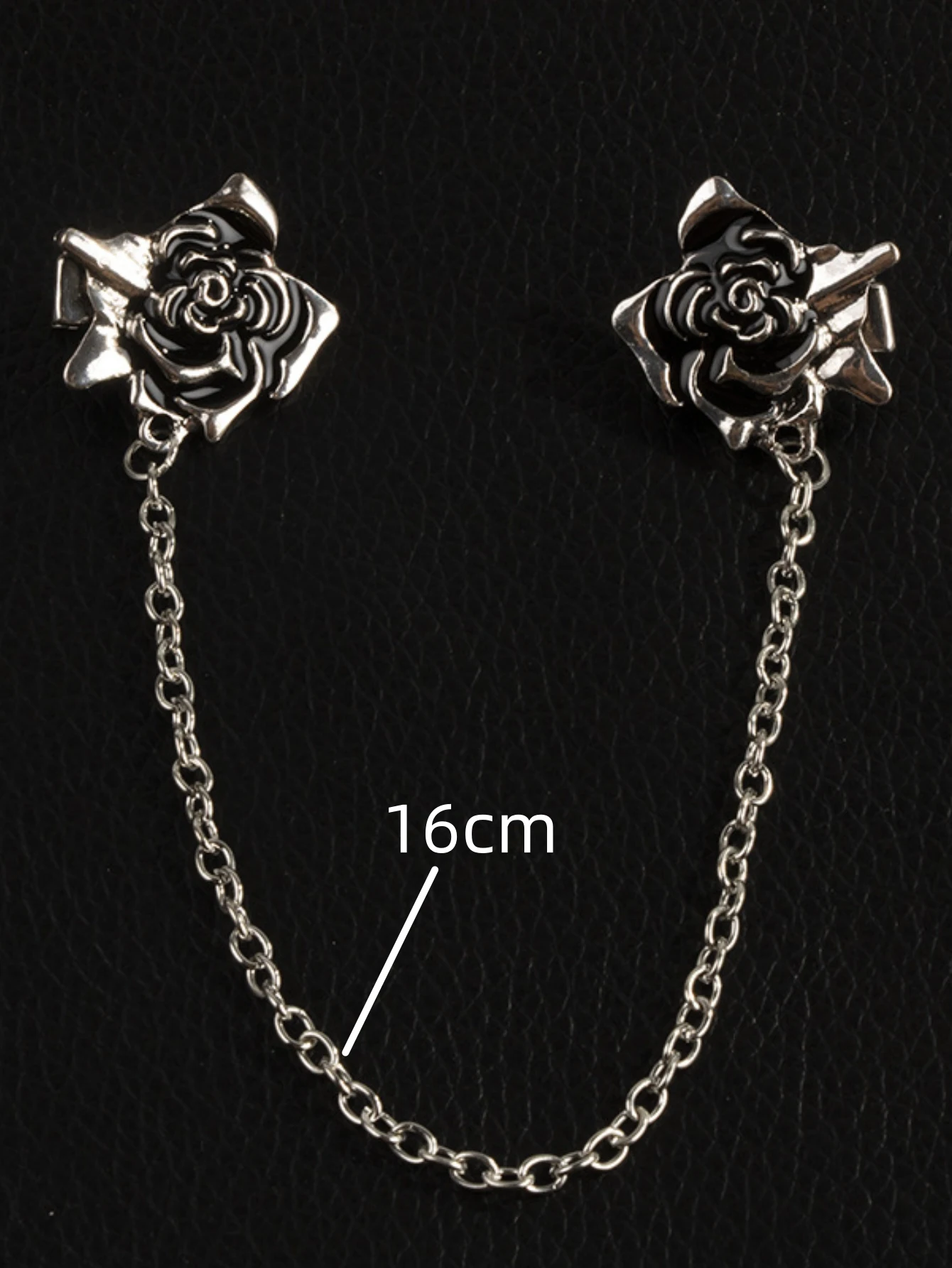 1pc minimalist and fashionable drop oil rose men\'s collar clip shirt chain