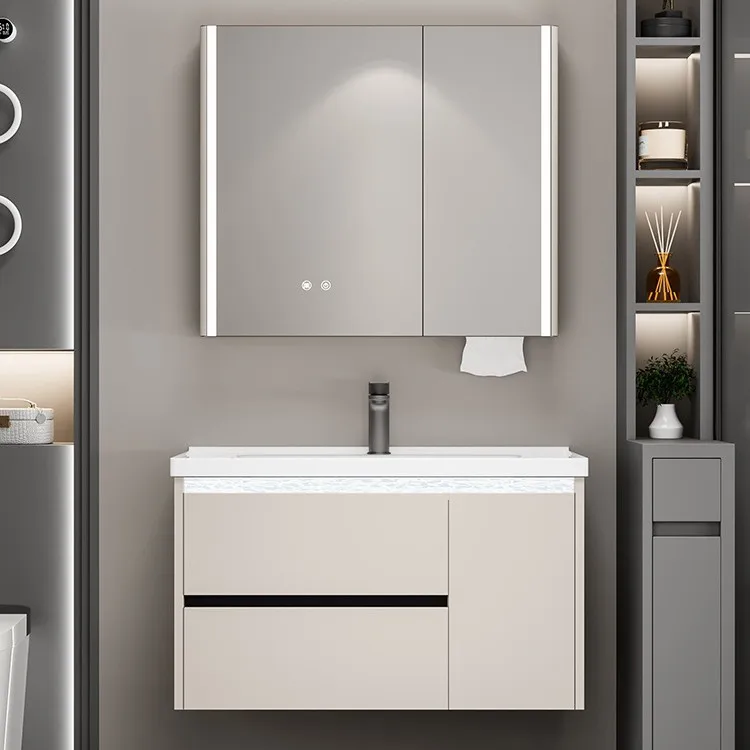 Modern Simple Bathroom Cabinet Combination Thickened Honeycomb Aluminum Ceramic Integrated Washing Table Hand Washbasin Bathroom