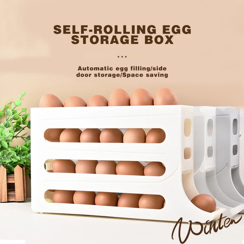 

4 Layers Egg Holder Fridge Egg Storage Box Container Refrigerator Egg Dispenser Fridge Organizer Holders Kitchen Accessories