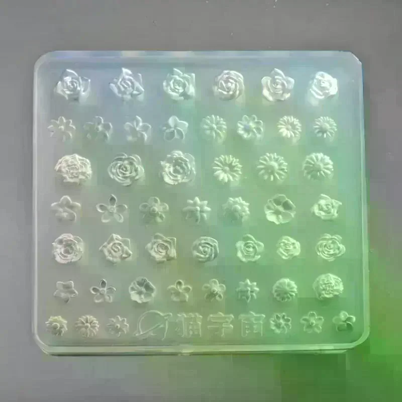 Silicone 3D Mini Flower Mold With Rose Patterns Non Stick Easy Release Perfect For DIY Nail Art Carving Silicone Template