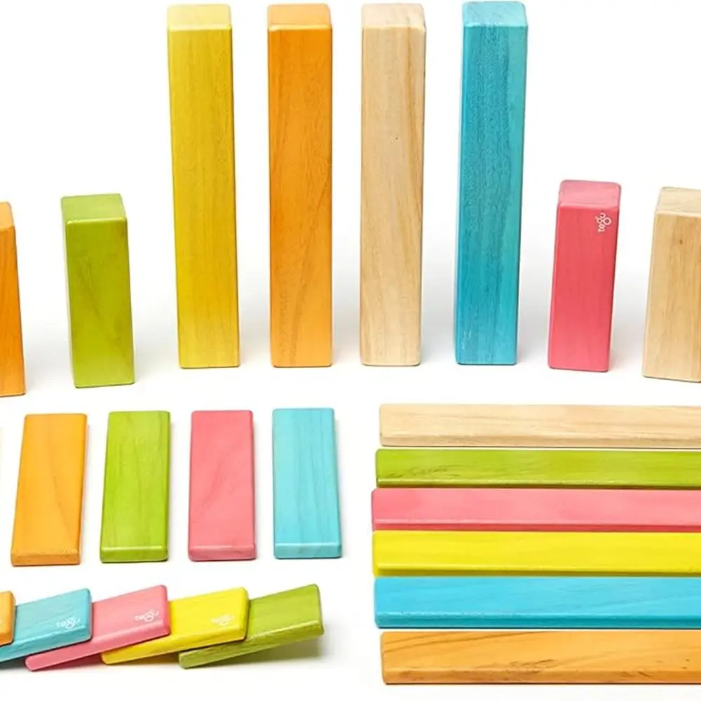 42-Piece Tegu Magnetic Wood Block Set, Tints, Suitable for Ages 1 to 99