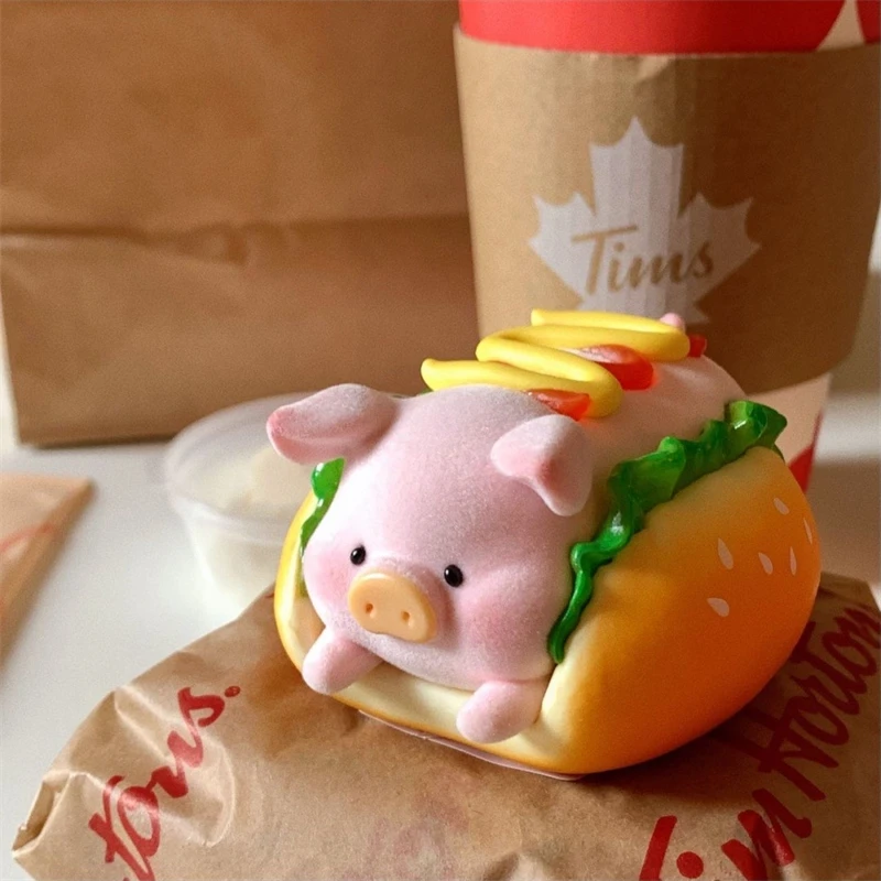 

LuLu the Piggy Hot Dog Burger LULU Pig 52TOYS Action Figure Dolls Toys Birthday Gifts for Children Girls Room Car Decoration