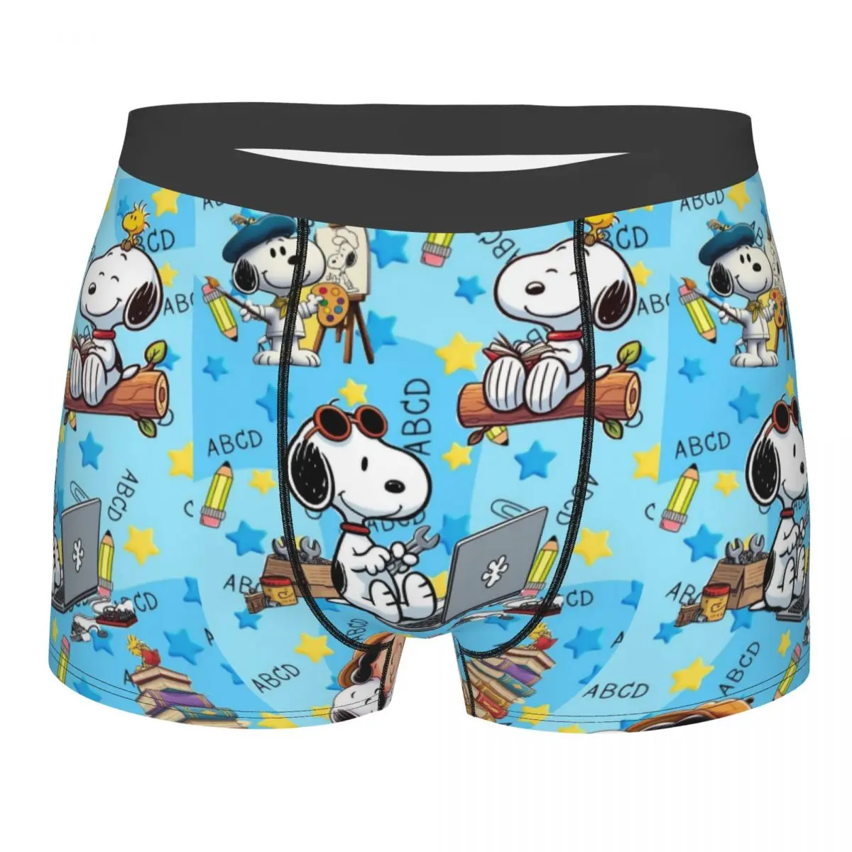 

Manga Snoopy Woodstock Cartoon Dog Boxer Shorts Men 3D Printed Male Soft Underwear Panties Briefs