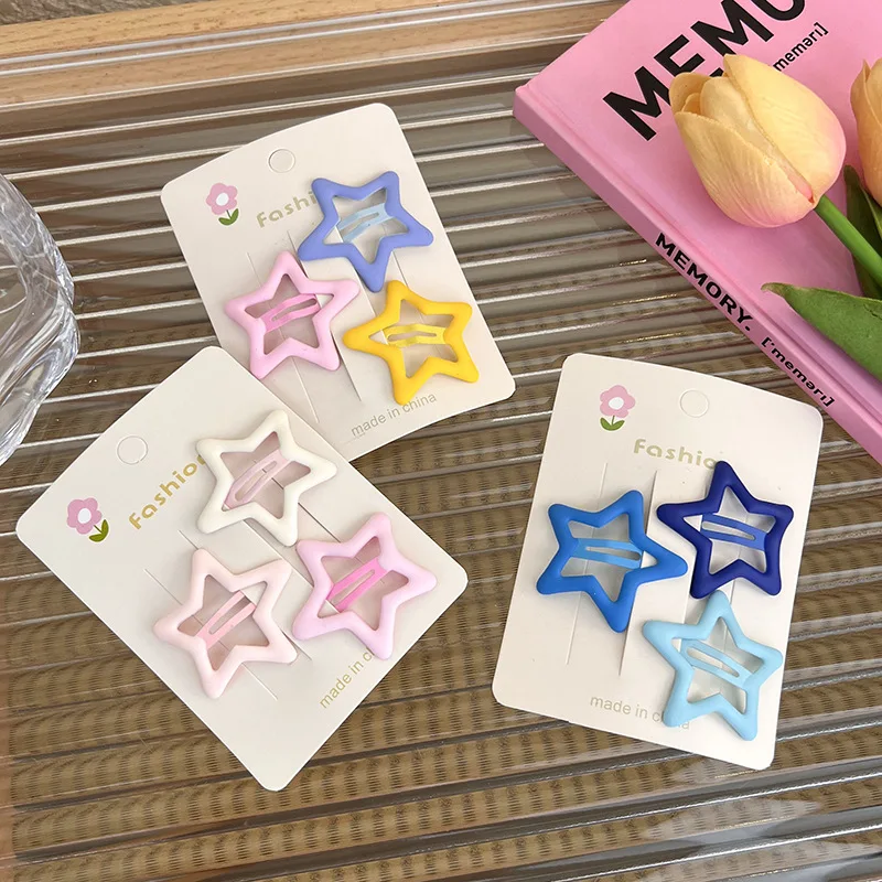 UXSL Cute Colorful Stars Hair Clips Bangs Clip For Woman Girls Sweet Hairpins Hair Decorate Barrettes Kids Hair Accessories New