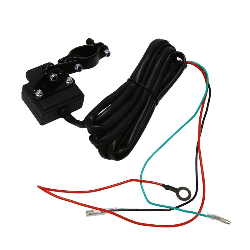 Guincho Rocker Thumb Switch com suporte de montagem Guiador Control Line Kit Acessórios Guincho Elétrico, 2x12V, ATV, UTV