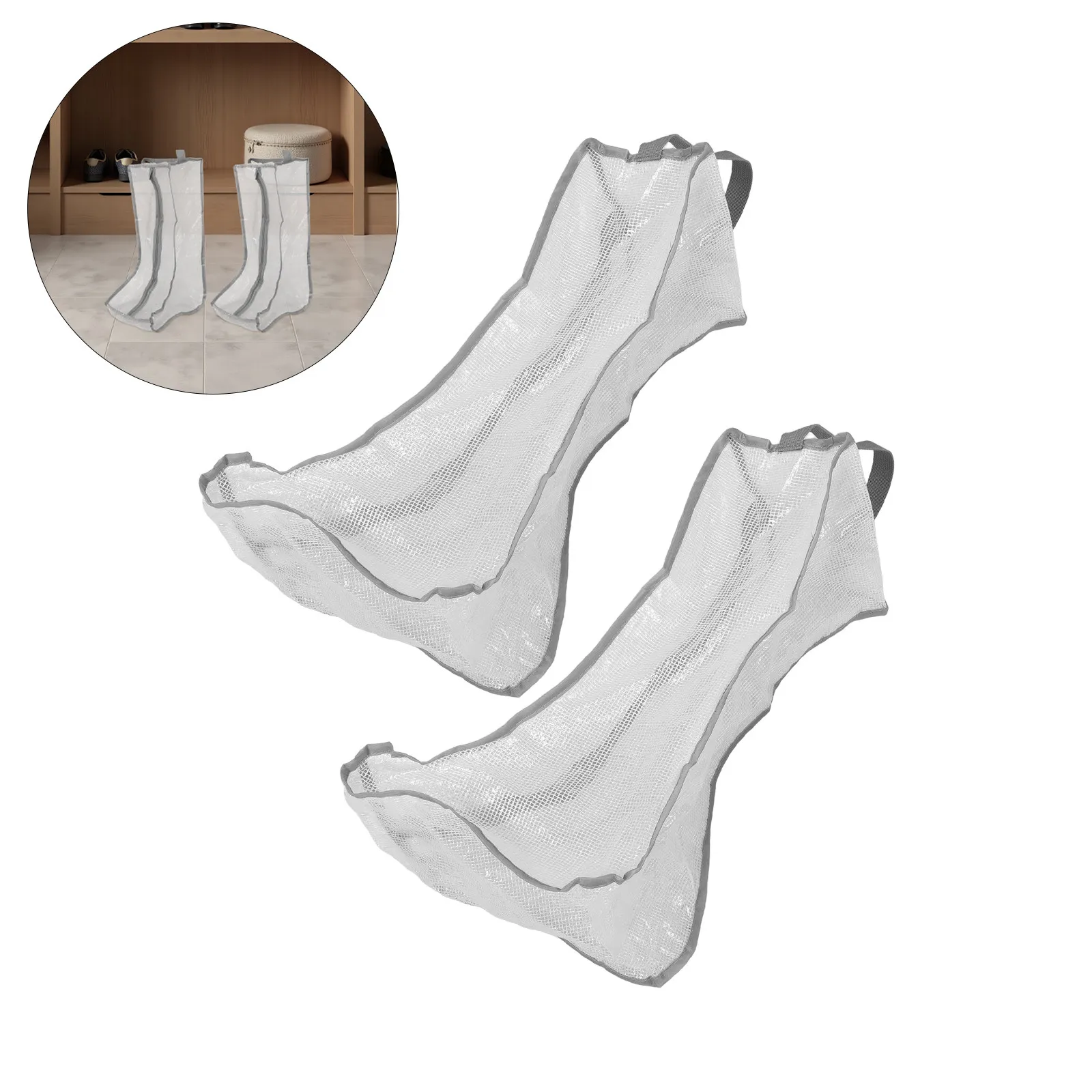 

2Pcs Boot Storage Dustproof Covers Clear Plastic Tall Boot Protector Bag Zipper Closure Large Capacity Travel Shoe Organizer