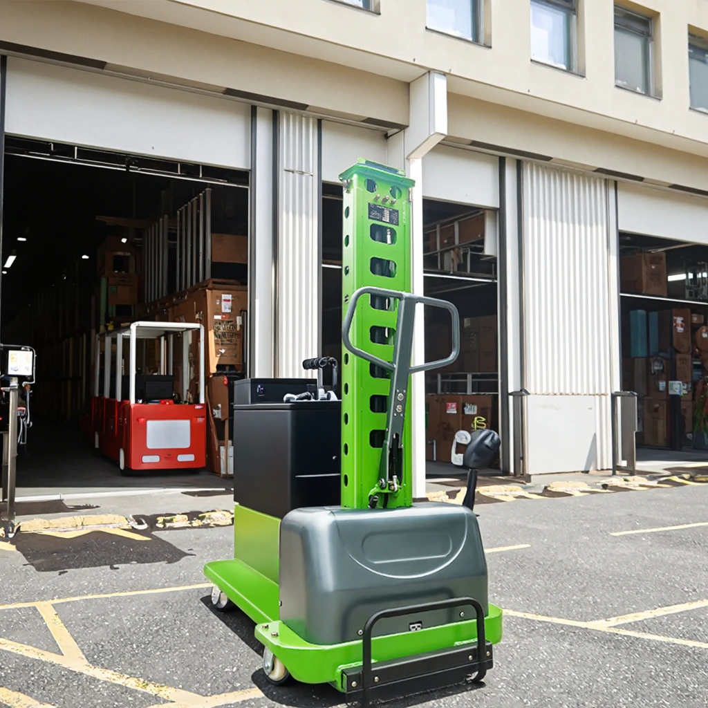 Warehouse Euippment 3 Way Stacker 1 Ton 1.5 Ton Seated Stand On Electric Forklift Stacker With 3m 4m 5m 6m 7m 10m Height