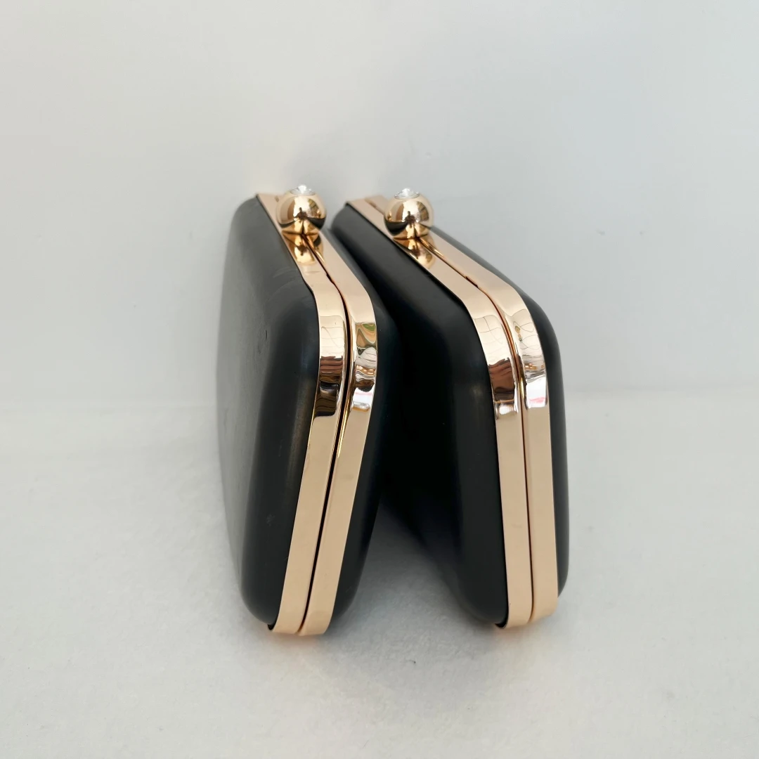 20cm Rectangle Shell Box Bag Clutch Frame Women Purse Frame Chain Clasp Loop Pearl Head Lock Handmade Accessories Materials