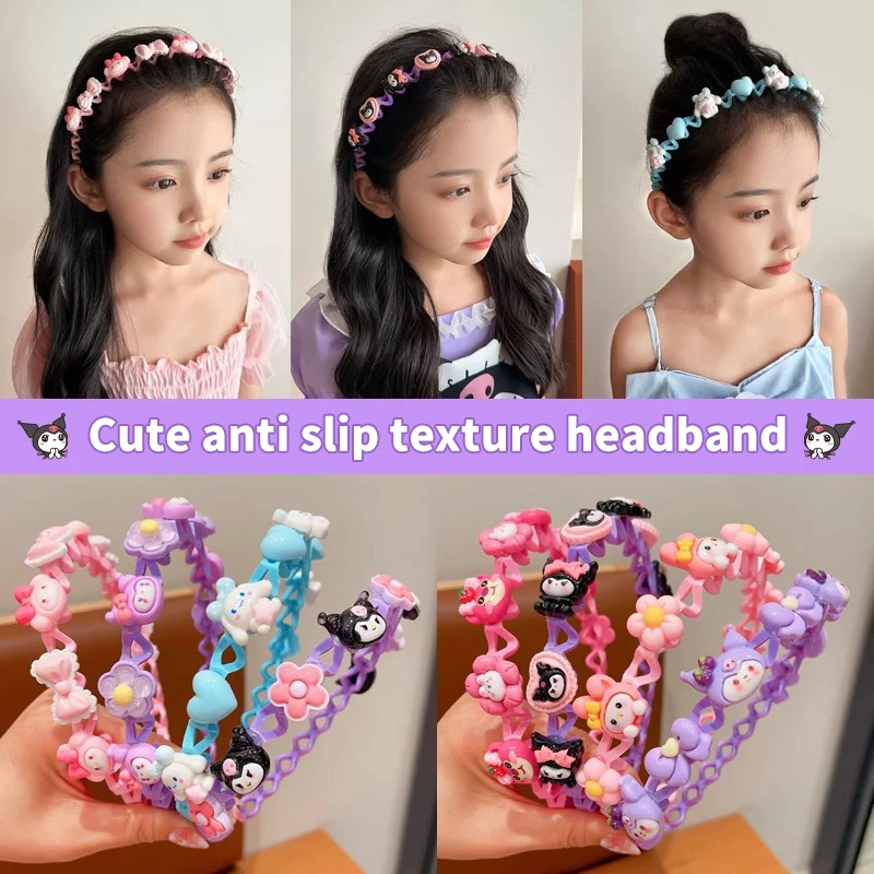 Kawaii Sanrio Kuromi Headband My Melody Cinnamoroll Sharks Tooth Hair Comb Hair Tiara Jewelry Headwear Gift For Girls