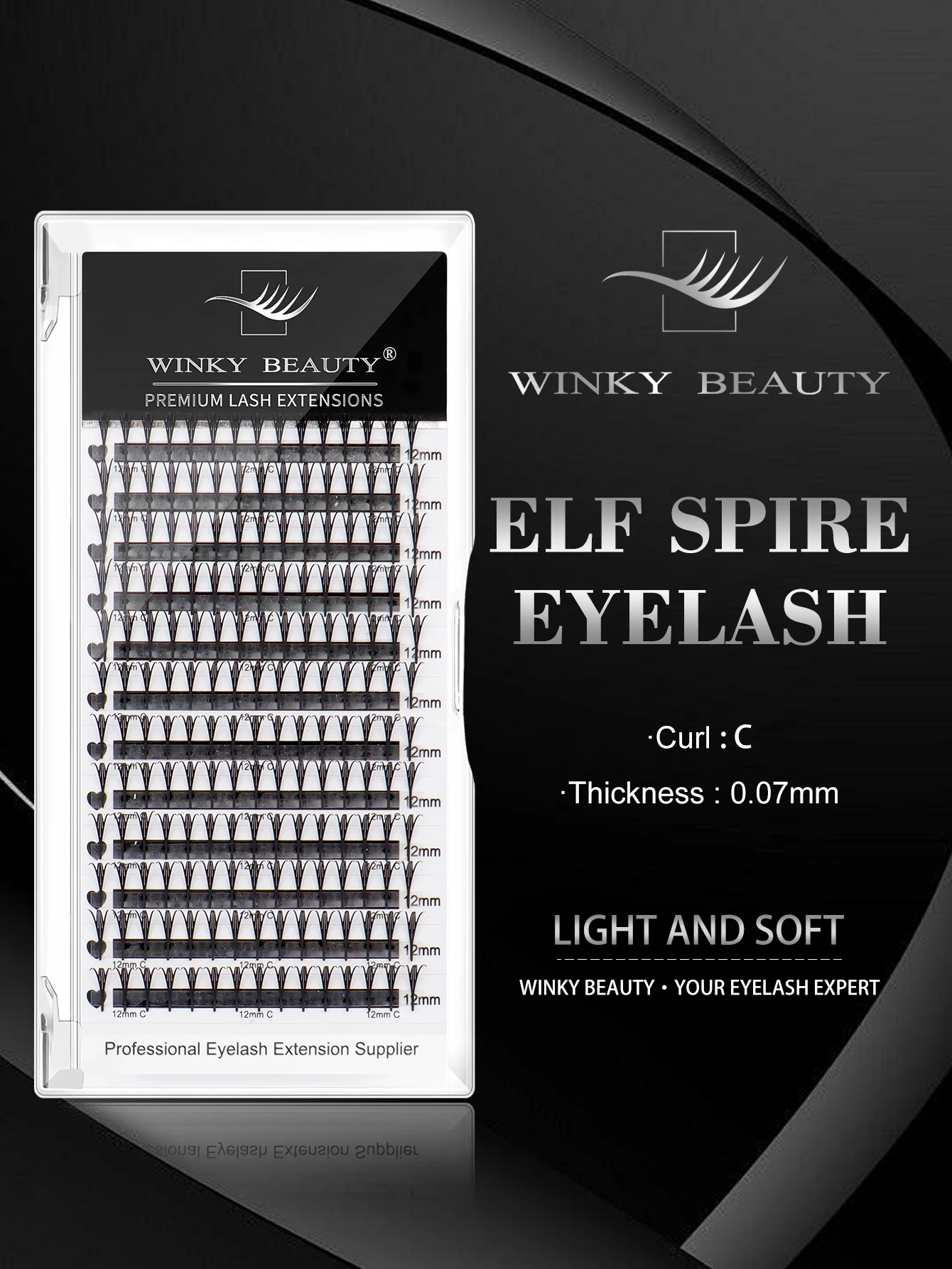 Winky Beauty Premade Elf Eyelash Comic Spire Cosplay C/D Curl Anime Effect Soft Plume Fluttering Manga Eyelash Extensions