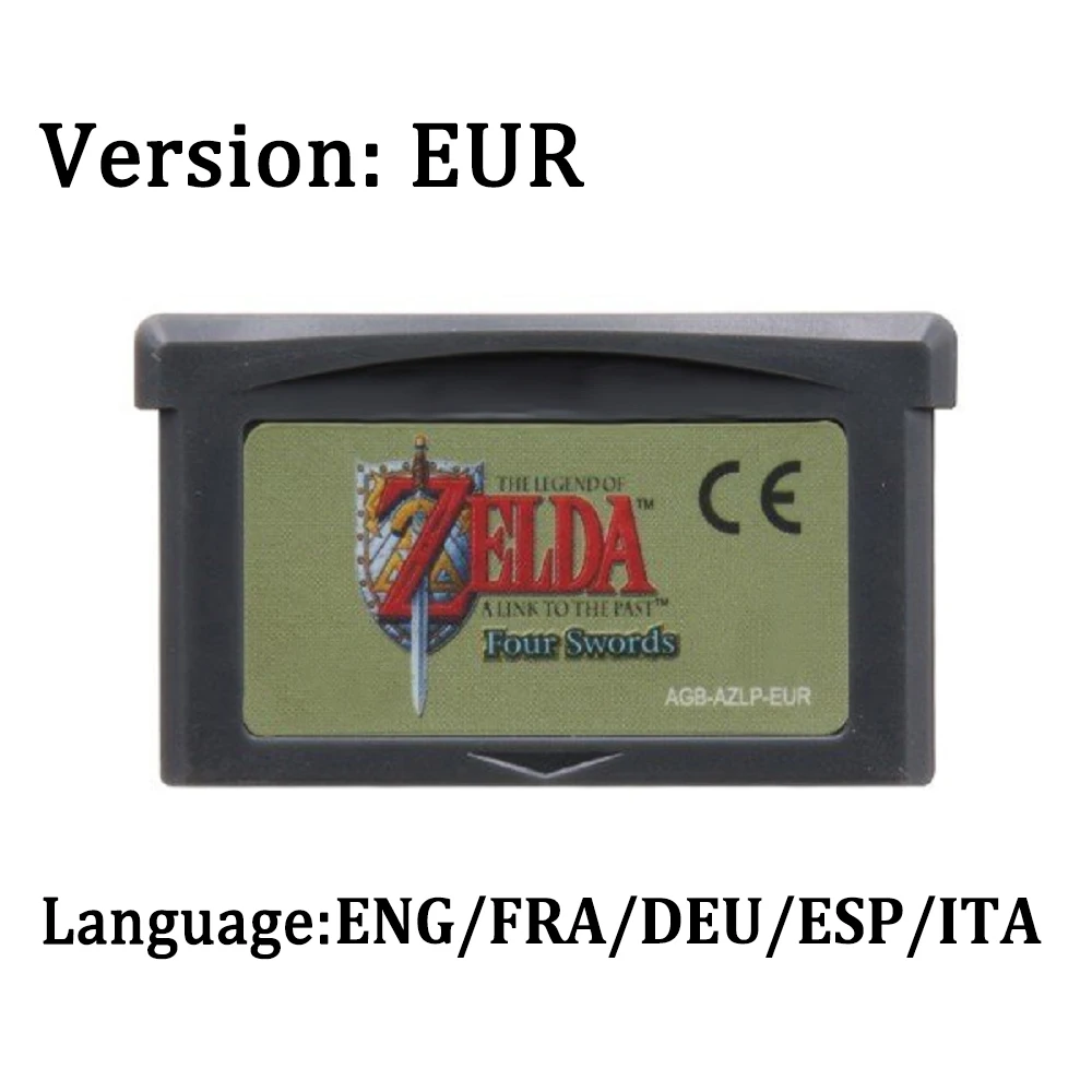 GBA Game Zelda Cartridge 32 Bit Video Game Console Legend Of Zelda Game Card FOUR SWORDS The Minish CAP Of EUR Version