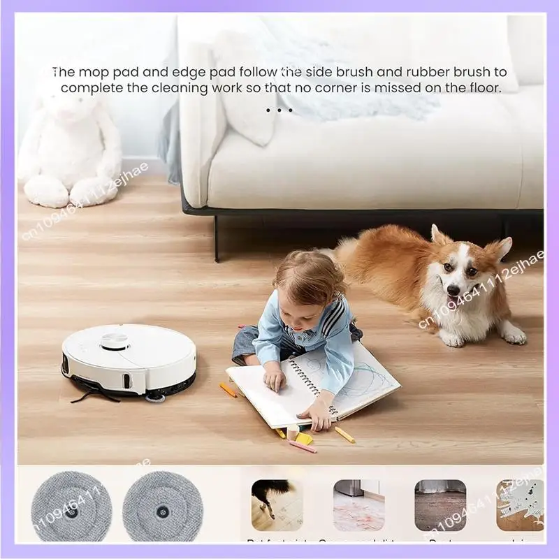 N83R Mop Cloth Pads Replacement Forroborock Saros 10 / G30 Vacuum Cleaner Parts Reusable Washable Mop Pad 12PCS