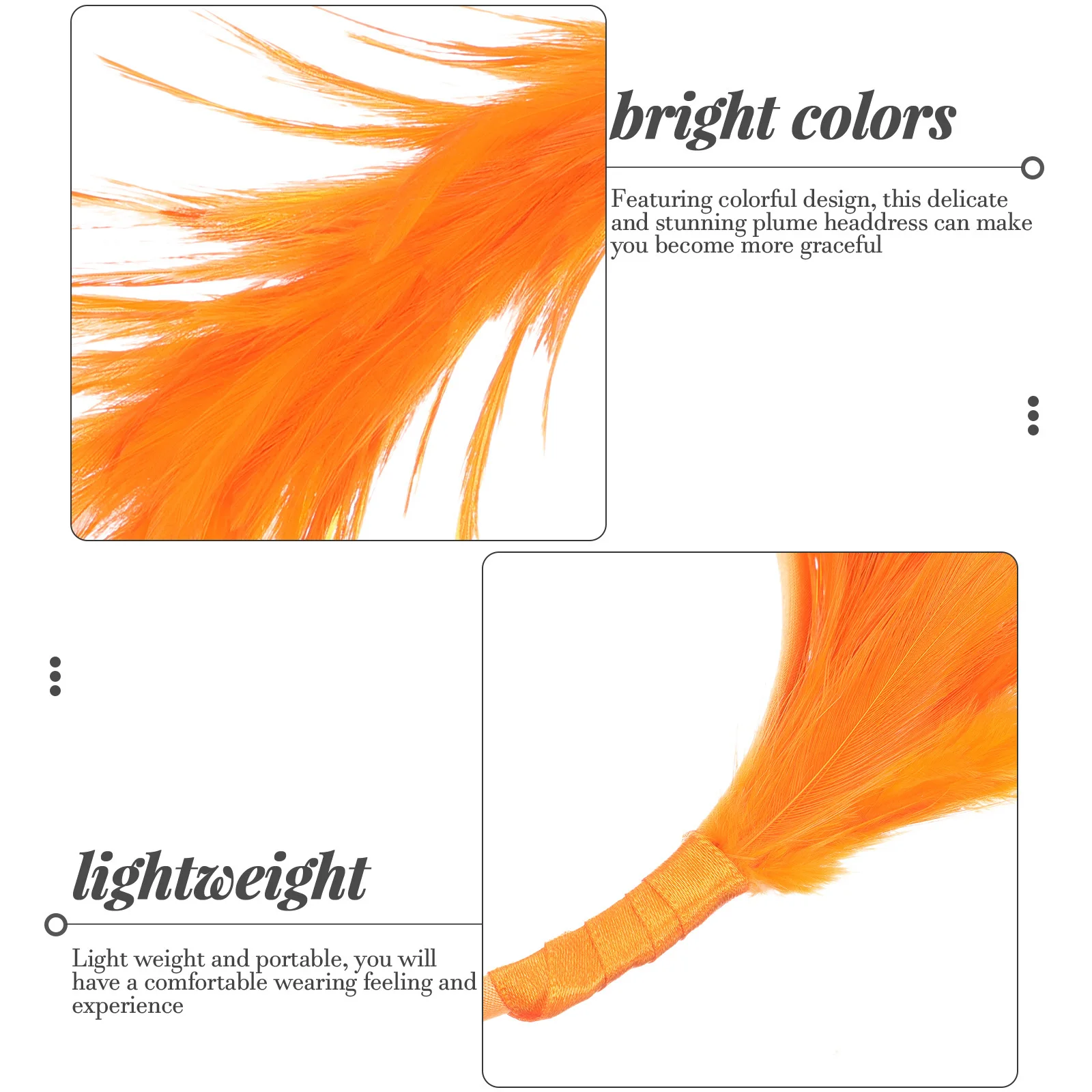 

Headband Colorful Plume Retro Headdress Party Performance Festival Hairband Elegant Decorative Hair Hoop Lightweight