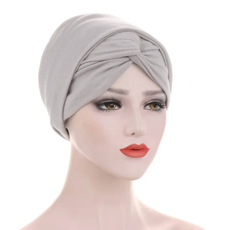 European and American Forehead Cross Candy Color Base Variety Long Tail Indian Cap Tam-O'-Shanter Chemotherapy Sleeve Cap