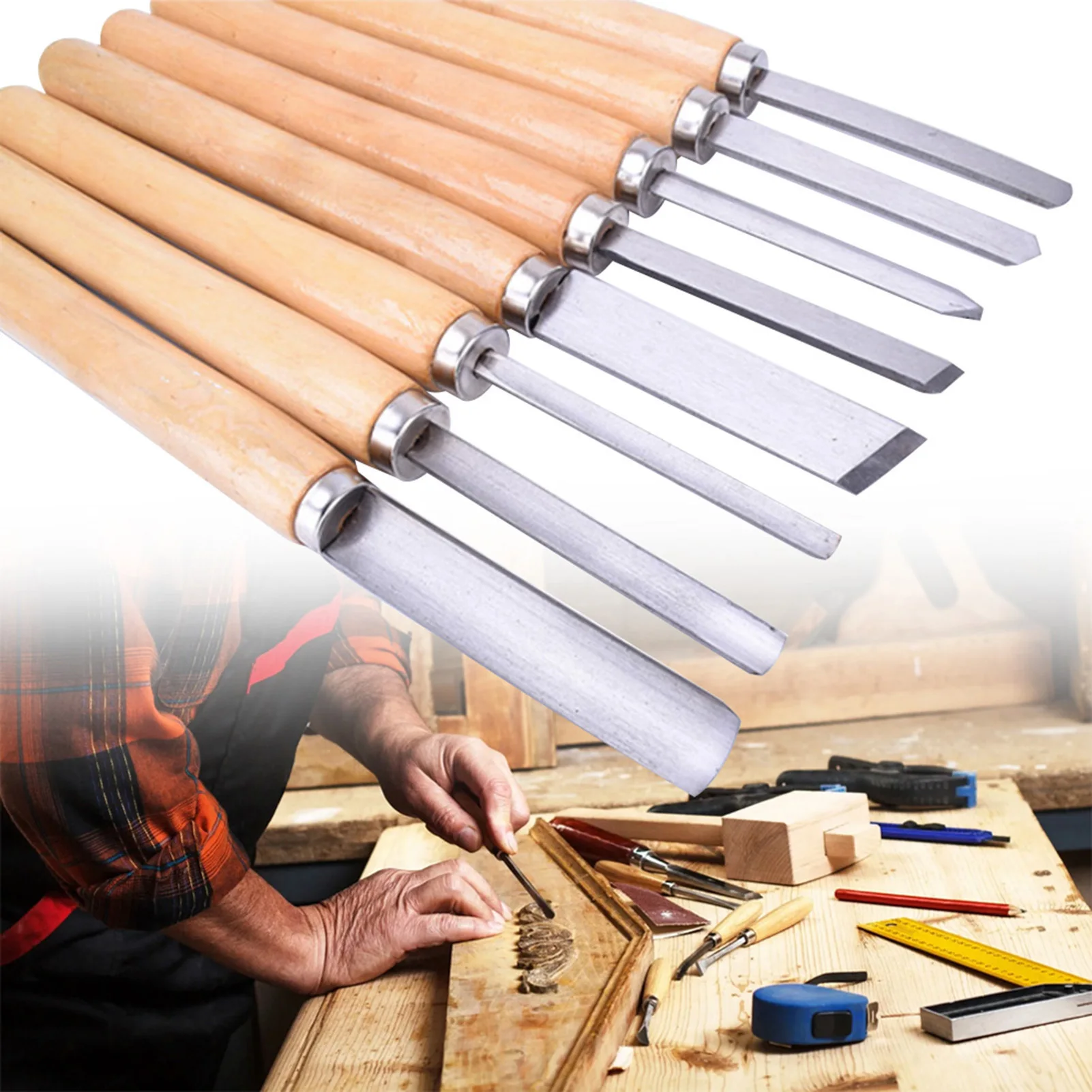 

Набор токарных резцов для дерева: инструменты для токарной обработки, долота, косые резцы, разделочные резцы, резцы-копья.