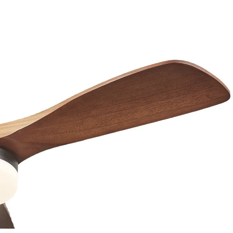 

Ceiling fan light New Chinese walnut color restaurant