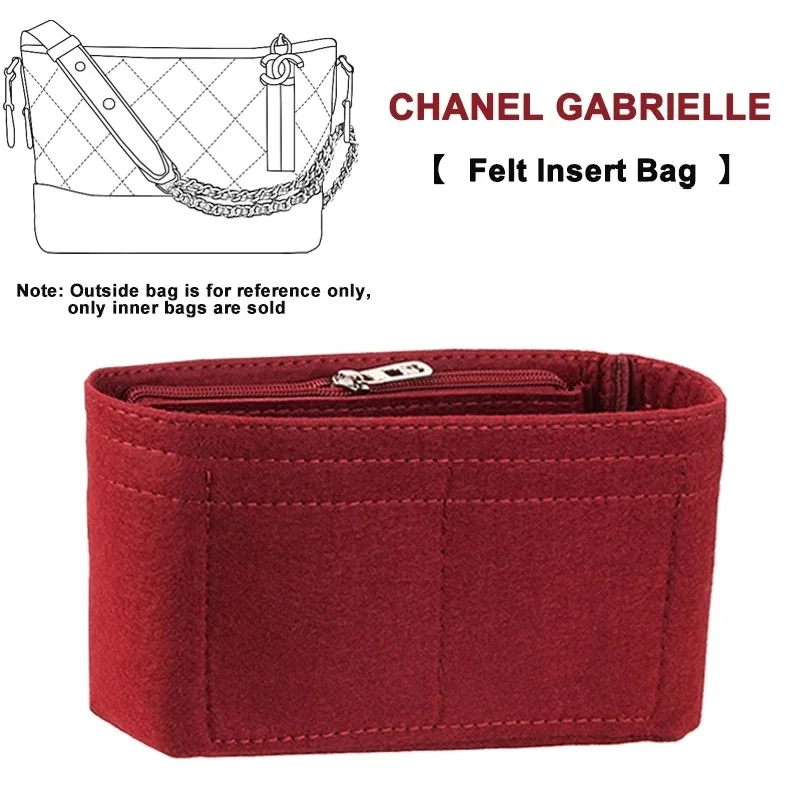 For Chanel Gabrielle Hobo Handbag Felt Cloth Insert Bag Organizer Makeup Handbag Organizer Travel Inner Purse Cosmetic Bags