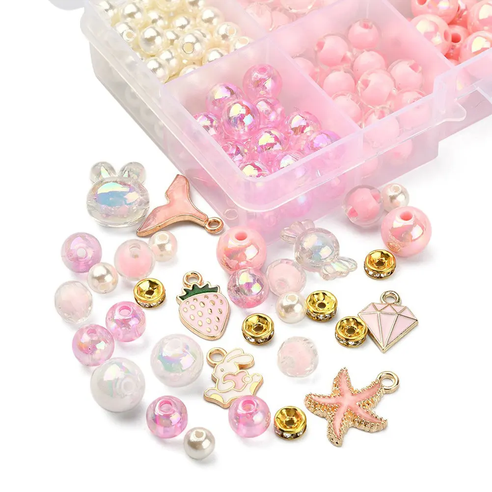 

1Set Bracelet Bead Kit DIY Jewelry Making Material Exquisite Acrylic Pendants Lightweight Easy to Use Craft Decoration Set