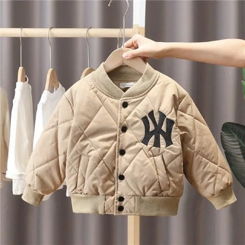 Boys Winter Clothing Fleece Padded Coat Baby Boys\' Cotton-Padded Baseball Uniform Children\'s Cotton-Padded Jacket Padded Jacket