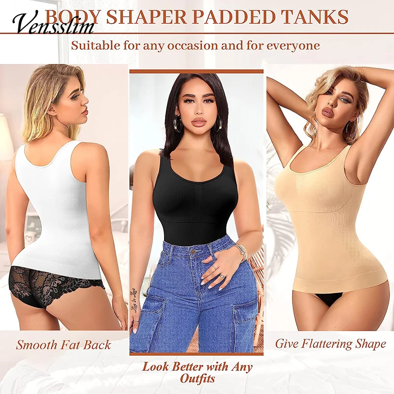Vensslim Women Shapers with Built in Bra Tummy Control Waist Trainer Camisole Underskirts Slimming Body Shaper Compression Vest
