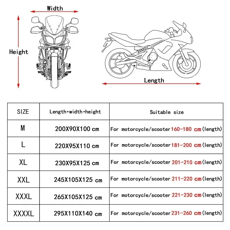 Motorcycle Scooter Cover Elastic Fabric UV Protector Dustproof Cover Indoor Outdoor Customizable
