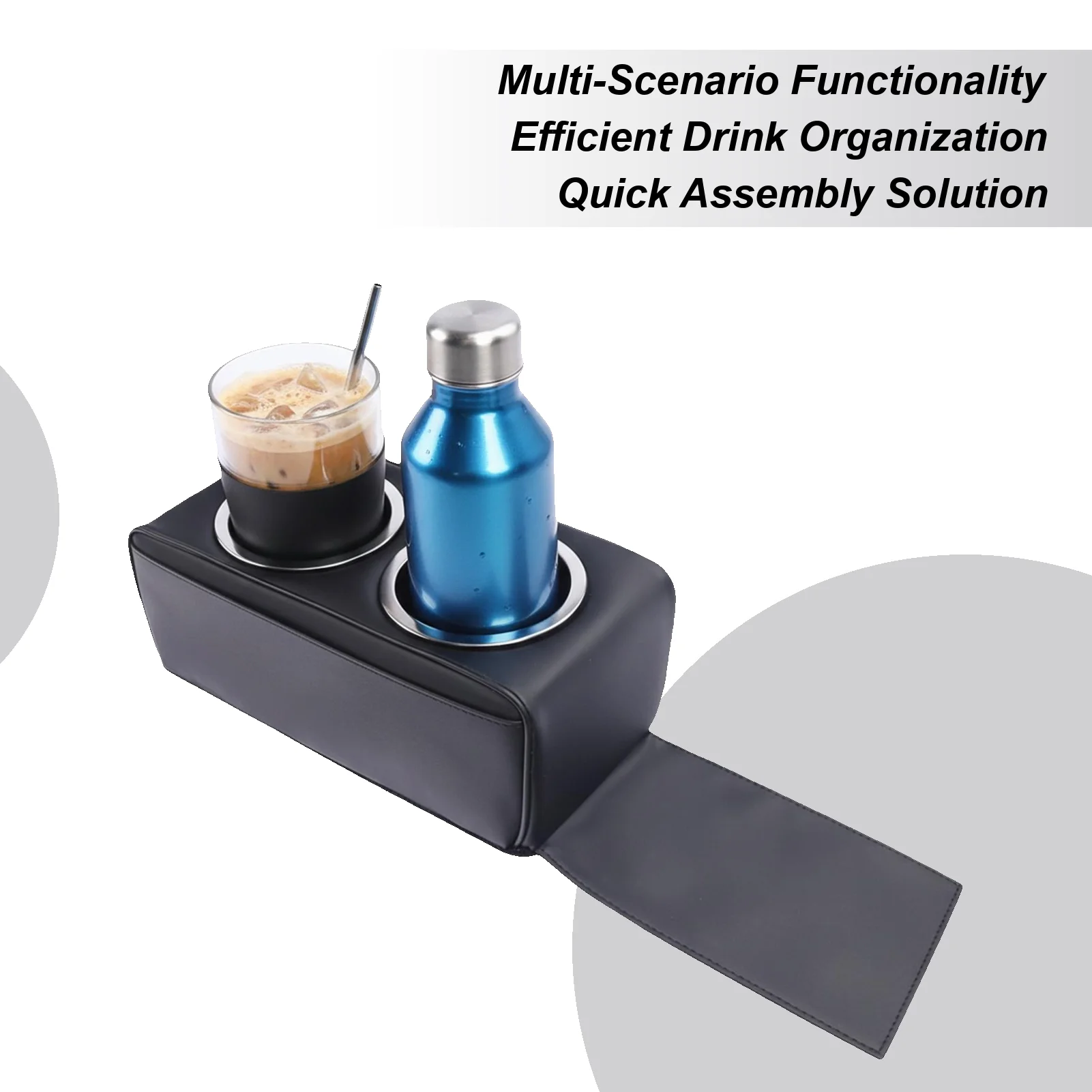 

Extra Cup Holder for Car Modern Leather Storage Couch Drink Holder Car Backseat Organizer for Cell Phone Snack Remote Water