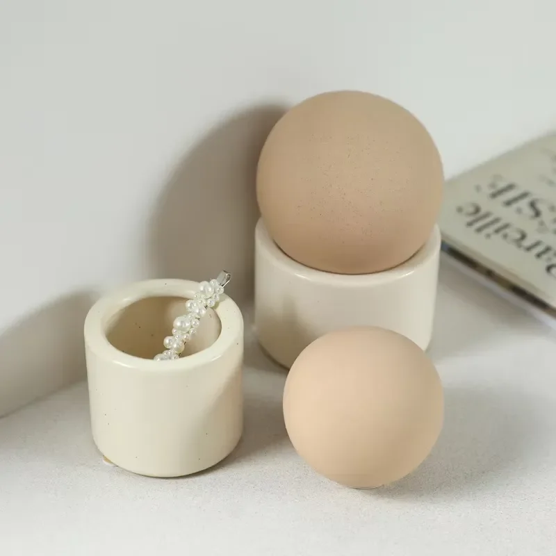 Modern Nordic Ceramic Storage Jar Dual Purpose Decorative Vase Aromatherapy Stone Container Simple Desktop Home Decoration
