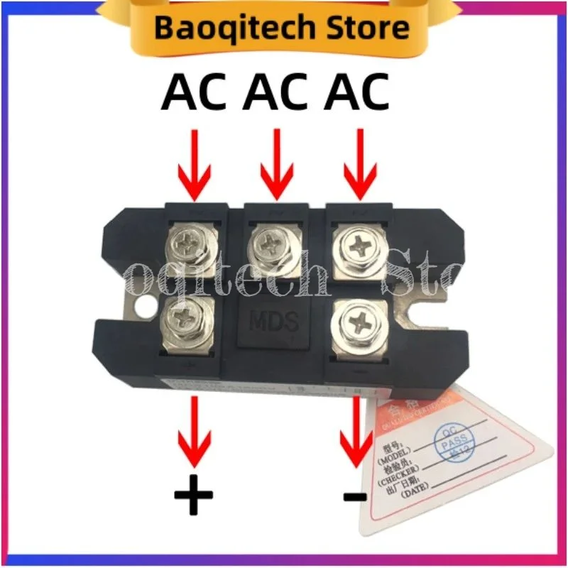 MDS 150Amp 1600V Three phase rectifier bridge MDS150A1600V  12V 24V 36V 48V 220V 480V 600V AC-DC high-power module image 2