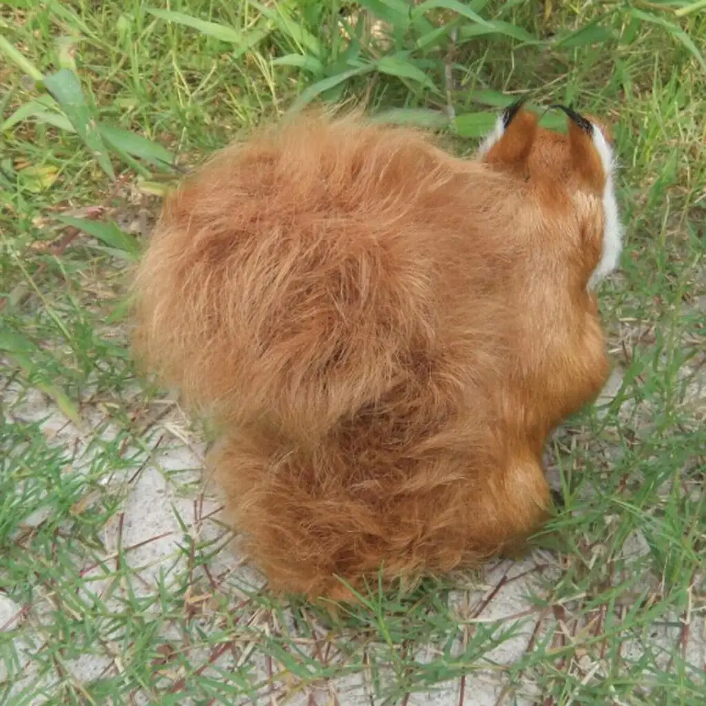 Lifelike Squirrel Action Figure Plastic Faux Fur Animal Model for Children Early Cognition Educational Toy Home Desk Display