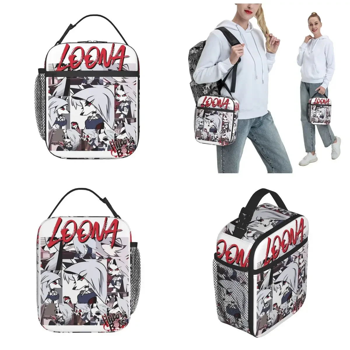 Helluva-Boss Loona Insulated Lunch Bag Food Bag Portable Cooler Thermal Lunch Boxes For Work