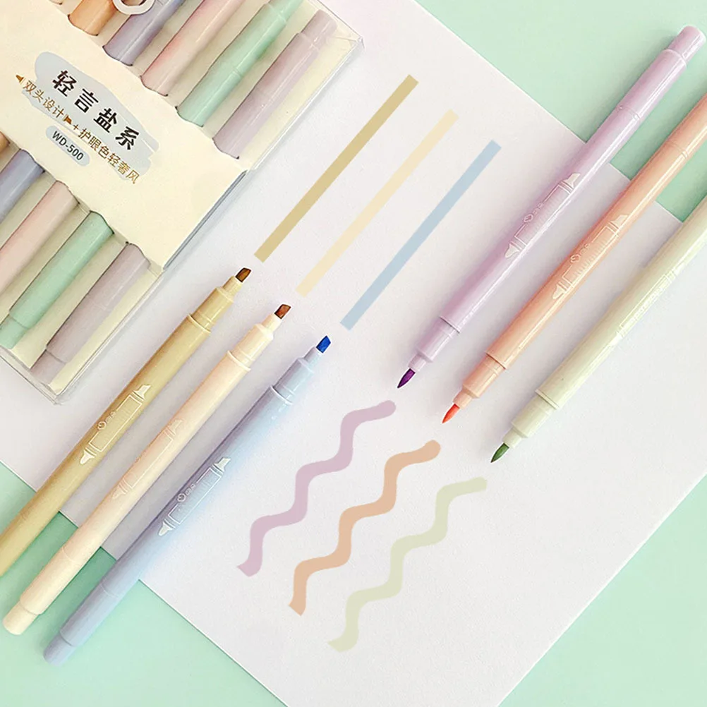 

12Pcs Portable Highlighters Household Art Markers Rich Colors Convenient Professional Book Markers for Students Office